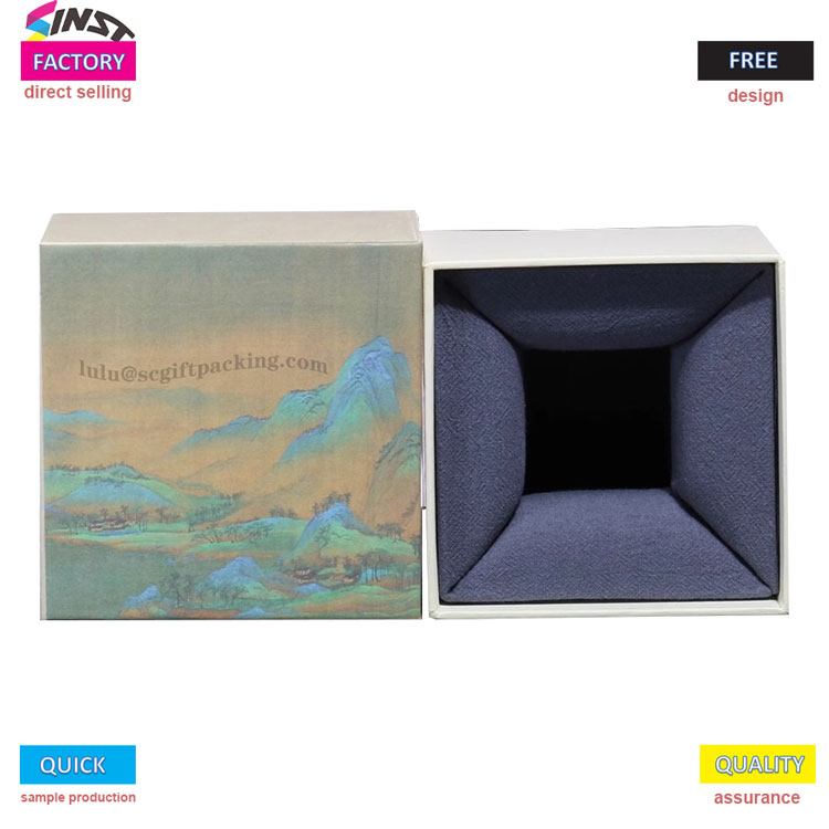 Gaveeske med kopper trykker kultur inn i detaljer