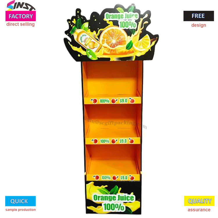 Hot Selling Paperboard Display Stand for appelsinjuice